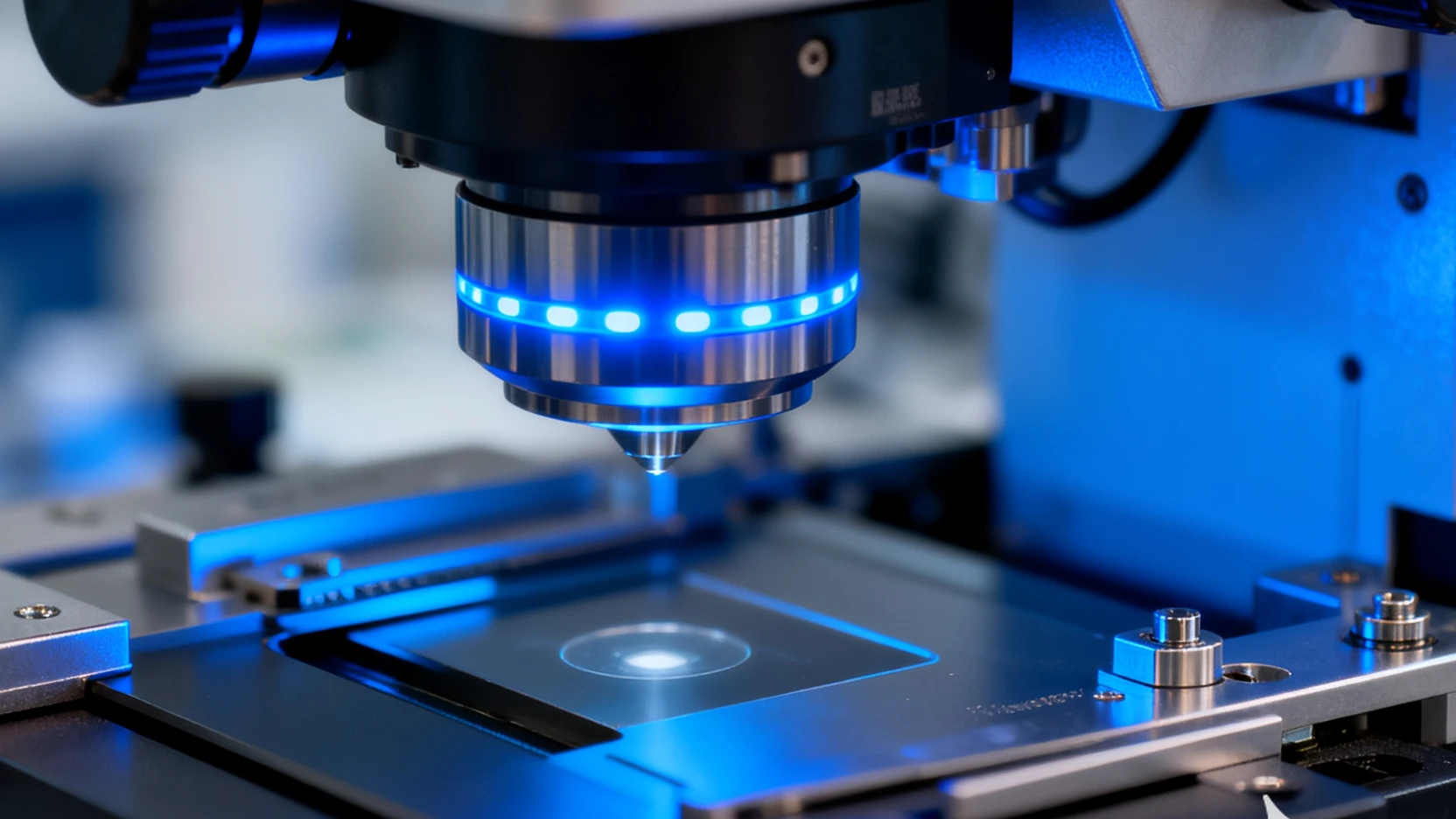 AI實驗室設備運作中的專業特寫