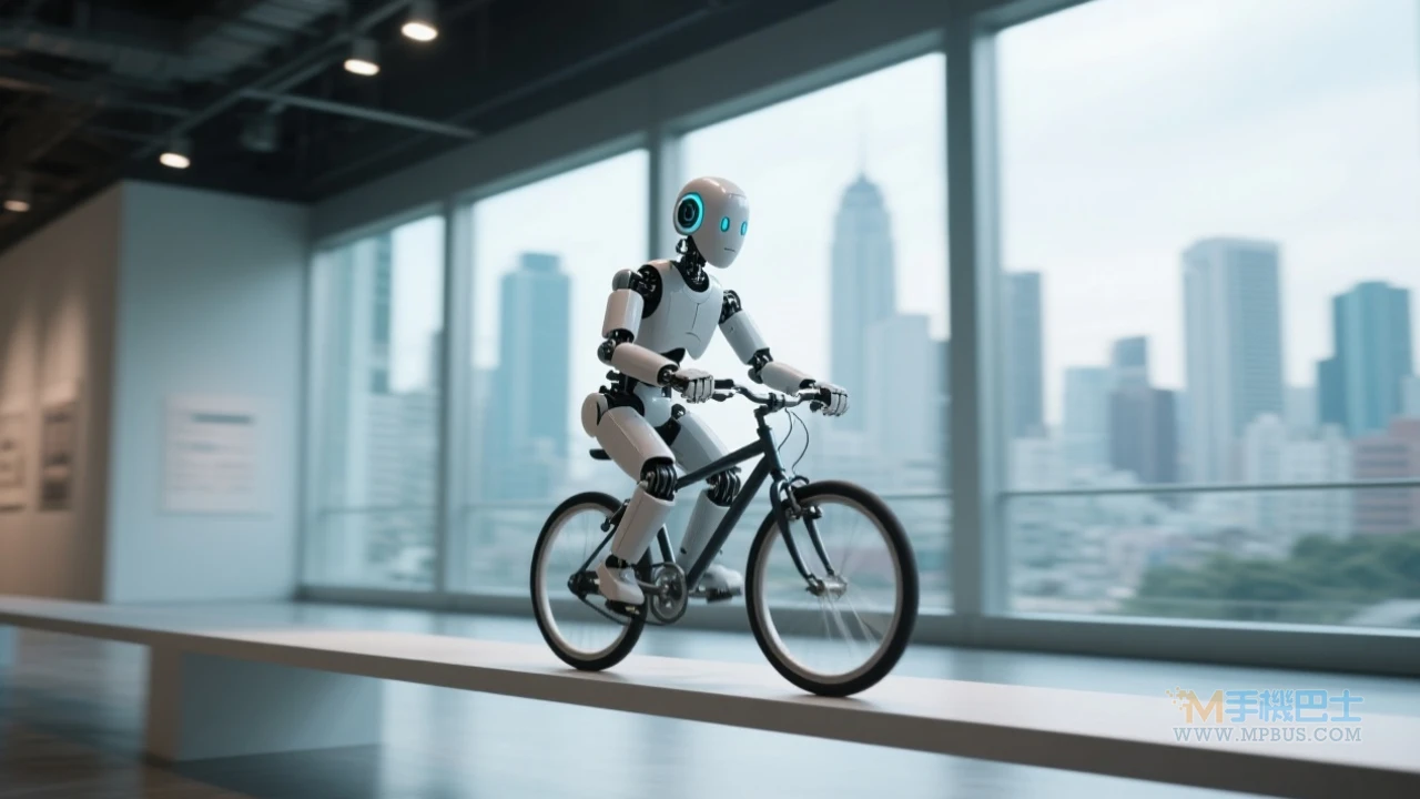 村田機器人東京展大秀平衡神技!單車上獨木橋竟毫不搖晃 - 手機巴士